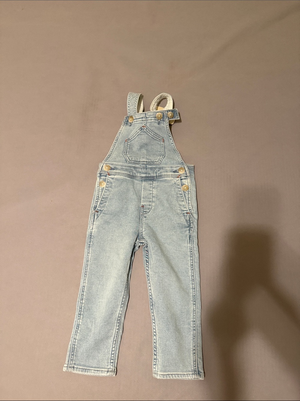 Light Wash Denim Overalls - Kids